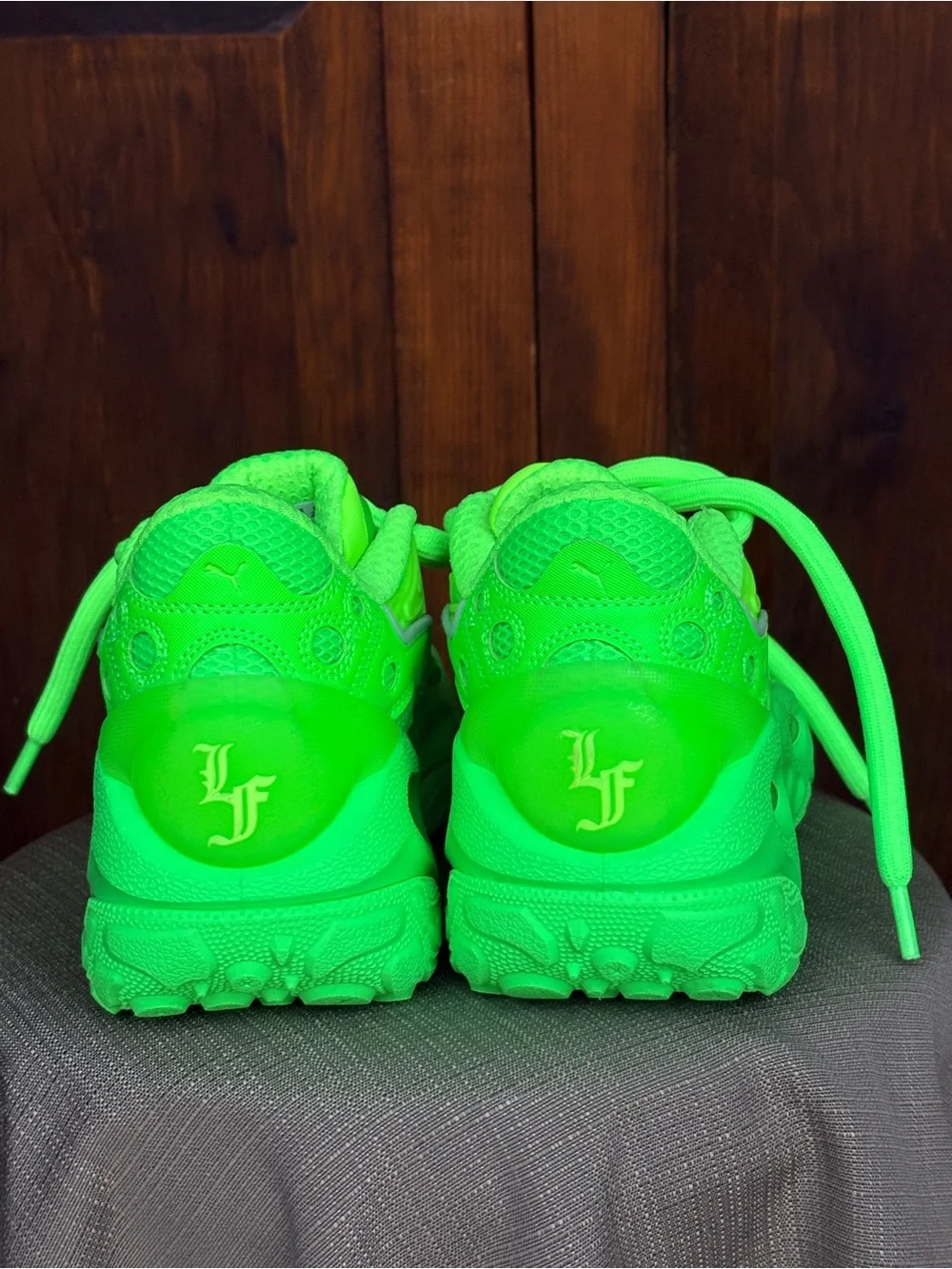 Puma LaFrancé RNR Green Glare Neon Chunky Sneakers NWOB